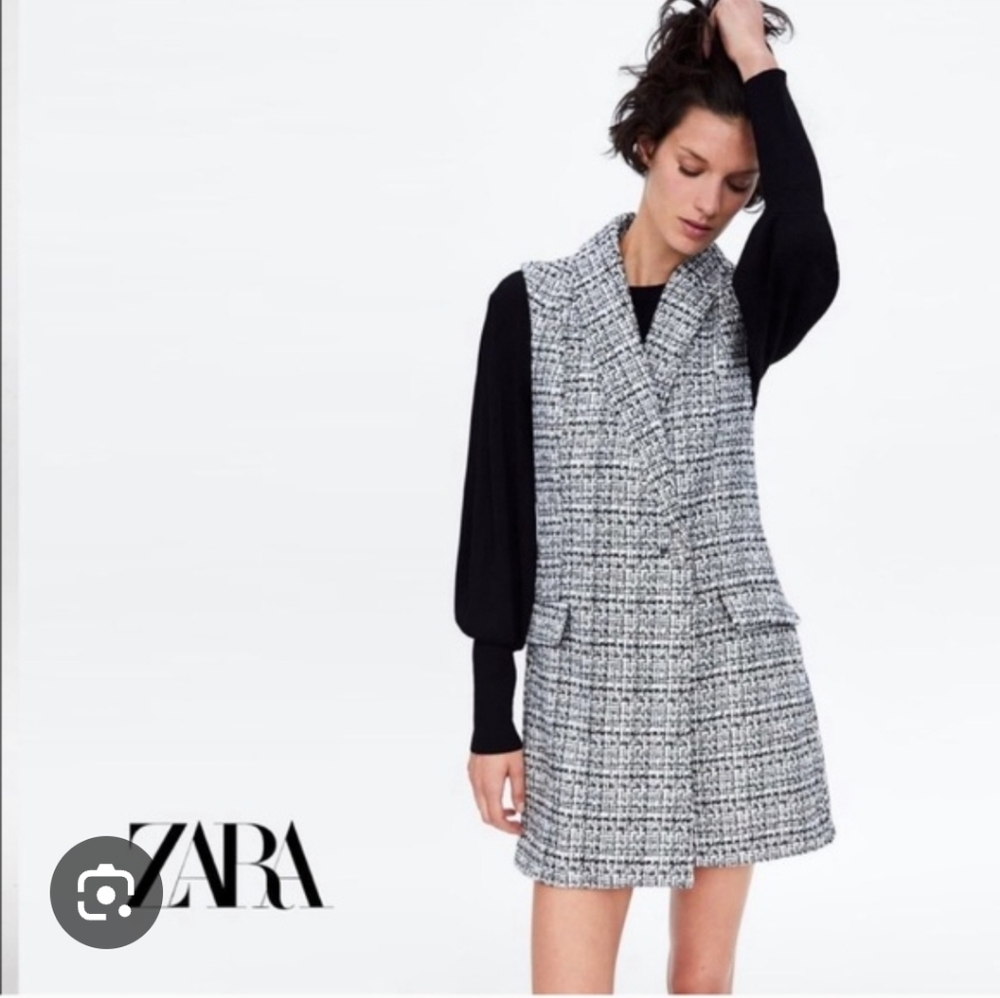 Zara Black and White Tweed Romper - Picture 2 of 8